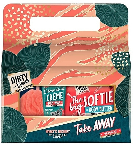 Zestaw - Dirty Works Take Away Mini Gift (butter/200 ml + sh/gel/200 ml + acc/1 pcs) — Zdjęcie N1