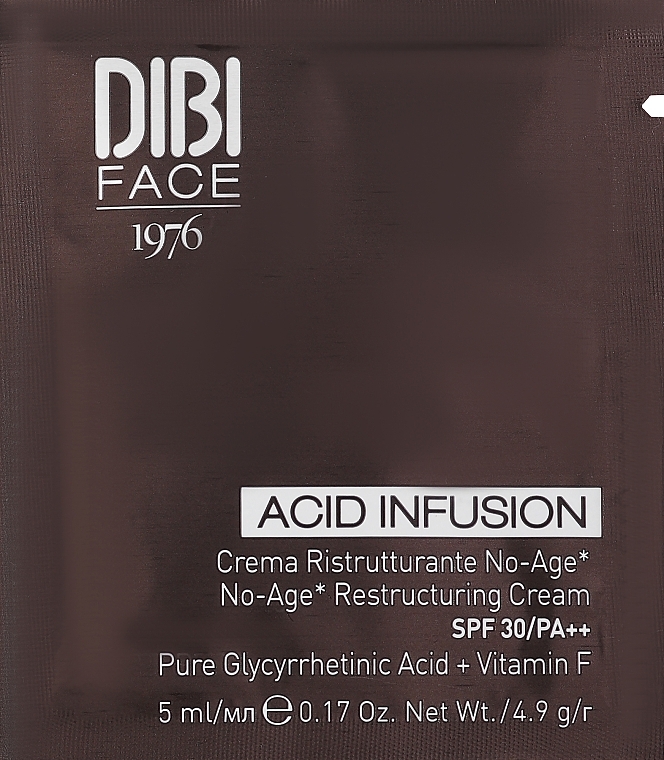 Przeciwstarzeniowy restrukturyzujący krem do twarzy - DIBI Milano Acid Infusion No-Age Restructuring Cream SPF30 (próbka) — Zdjęcie N1