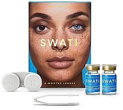 Kup Kolorowe soczewki kontaktowe Akwamaryn, 6 miesięcy - Swati 6-Months Blue Coloured Lenses