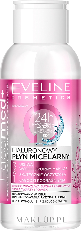 Hialuronowy płyn micelarny 3 w 1 - Eveline Cosmetics Facemed+ — Zdjęcie 100 ml