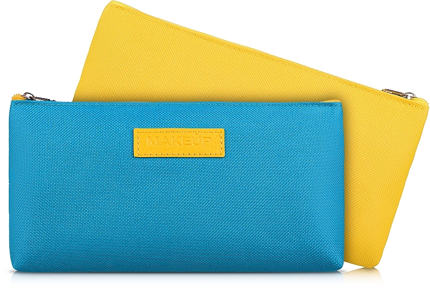 Kosmetyczka materiałowa, niebiesko-żółta 19x10x2 cm Freedom - MAKEUP Cosmetic Bag Blue Yellow — Zdjęcie N2