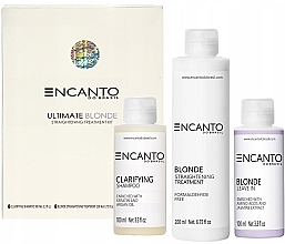 Kup Zestaw - Encanto Ultimate Blonde Straightening Treatment Kit (shm/100ml + treatment/200ml + leave/in/100ml)