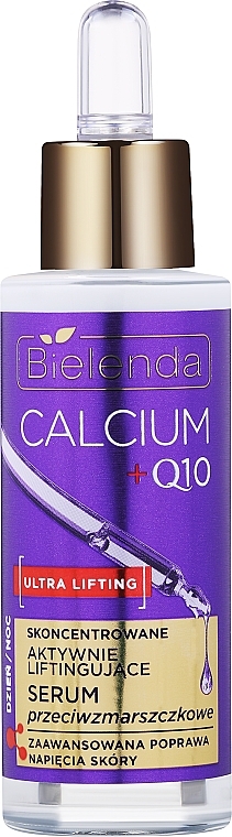 Skoncentrowane aktywnie liftingujące serum przeciwzmarszczkowe dzień/noc - Bielenda Calcium + Q10 — Zdjęcie N1