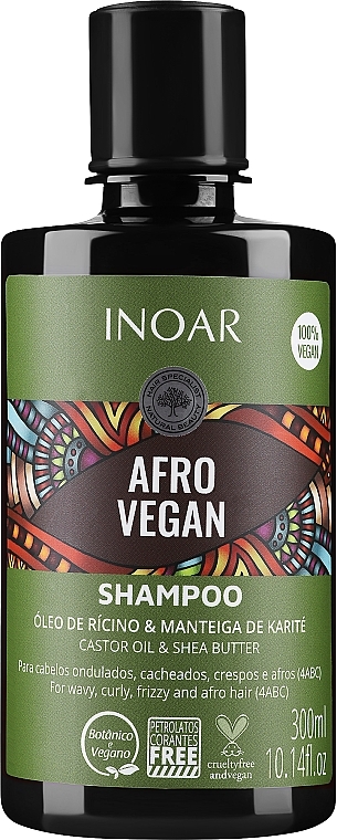 Szampon do włosów falowanych, kręconych i afro - Inoar Afro Vegan Shampoo  — Zdjęcie N1