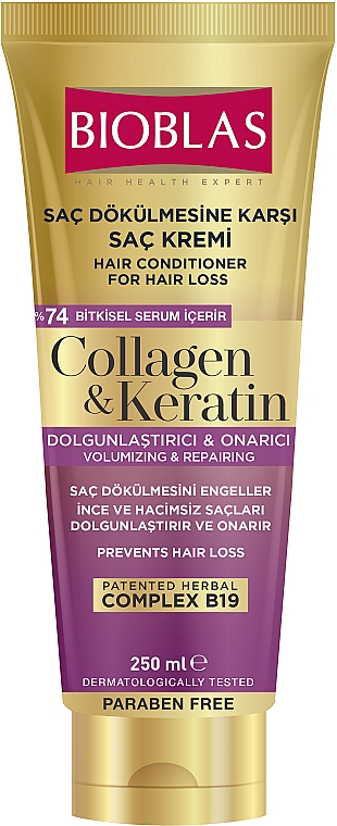 Odżywka do włosów cienkich i zniszczonych - Bioblas Collagen And Keratin Conditioner — Zdjęcie N1