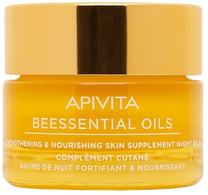 Nawilżający balsam do twarzy na noc - Apivita Beessential Oils Strengthening & Nourishing Skin Supplement Night Balm — Zdjęcie N2
