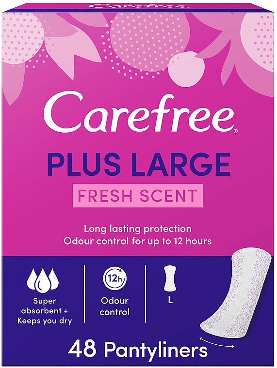 Codzienne podpaski higieniczne o delikatnym zapachu, 48 sztuk - Carefree Plus Large Light Scent — Zdjęcie N1