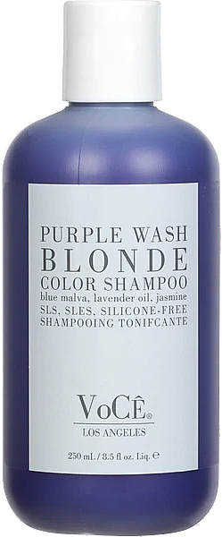 Fioletowy szampon do włosów blond przeciw niechcianym żółtym tonom - VoCê Haircare Purple Wash Blonde Color Shampoo — Zdjęcie N1