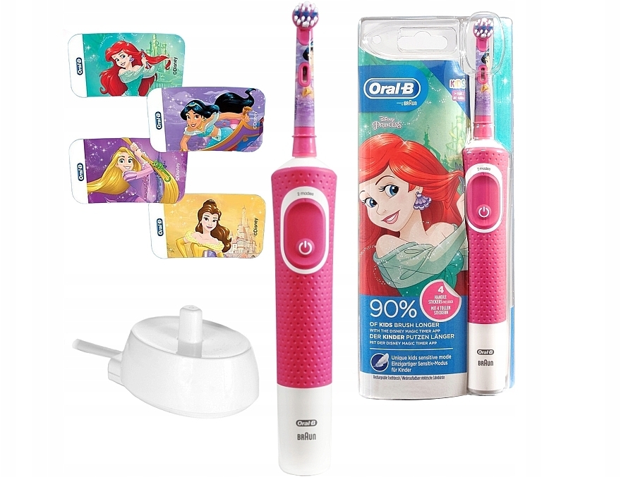 Elektryczna szczoteczka do zębów dla dzieci Ariel - Oral-B Kids Vitality 100 Princess Pink — Zdjęcie N5