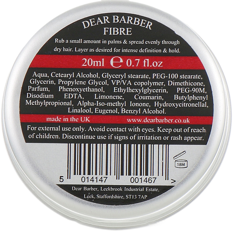 Zestaw do układania włosów i brody - Dear Barber Mini Styling Collection (fibre/20ml + h/paste/20ml + pomade/20ml + h/cr/20ml) — Zdjęcie N6