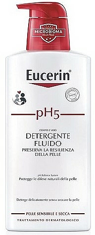 Płyn do mycia twarzy i ciała - Eucerin Ph5 Fluido Detergente — Zdjęcie N2