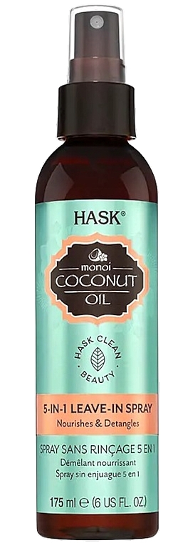 Lakier do włosów bez spłukiwania 5 w 1 - Hask Monoi Coconut Oil 5 In 1 Leave In Spray  — Zdjęcie N1