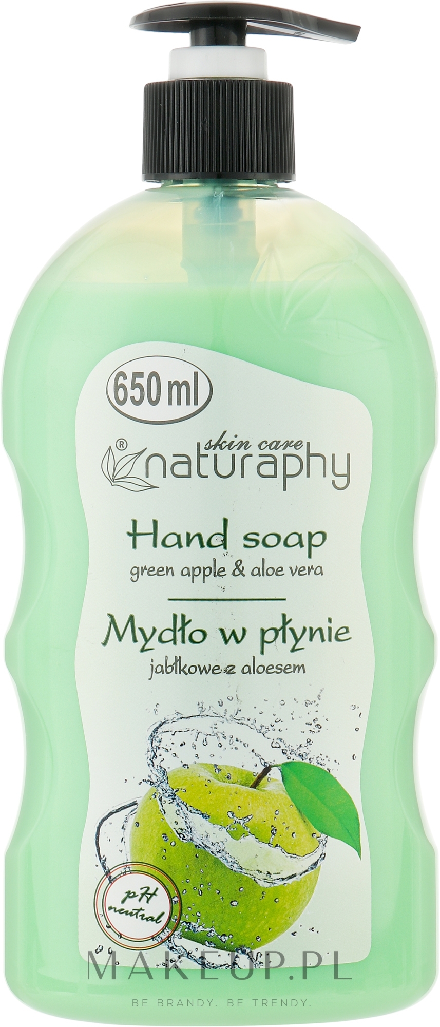 Mydło w płynie do rąk Zielone jabłko i aloes - Naturaphy Hand Soap — Zdjęcie 650 ml