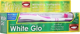 Kup Zestaw do zębów - White Glo Herbal White (t/paste/100ml + t/brush/1pc + t/picks/8pcs)