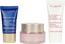 Zestaw - Clarins Multi Active (day/cream/50ml + night/cream/15ml + cleanser/30ml) — Zdjęcie N2