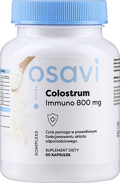 Suplement diety Colostrum Immuno 800 mg wspierający pracę układu odpornościowego - Osavi Colostrum Immuno — Zdjęcie N1