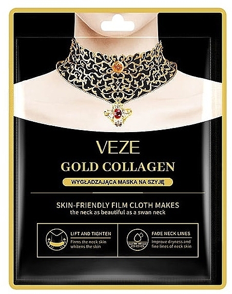 Wygładzająca maska na szyję - Veze (Venzen) Gold Collagen Mask — Zdjęcie N1