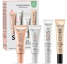 Zestaw - Madara Cosmetics SOS Care 4-Step Skin-Soothing Routine Set (f/mask 17 ml + f/cr 15 ml + f/cr 17 ml + cc/cr 15 ml) — Zdjęcie N1