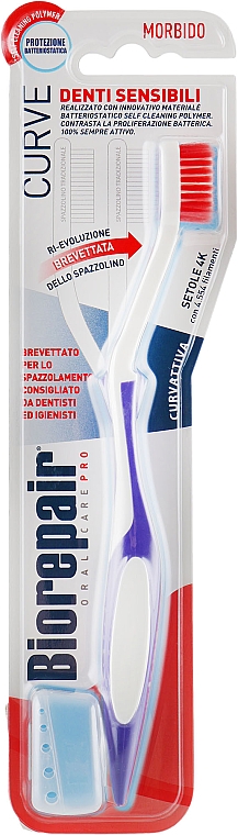 Miękka szczoteczka do zębów Perfekcyjne czyszczenie, fioletowa - Biorepair — Zdjęcie N1