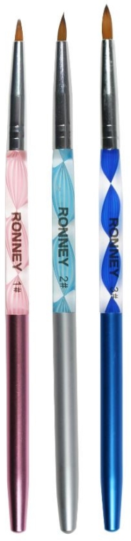 Zestaw pędzelków do paznokci, RN 00453 - Ronney Professional Acrylic Nail Art Brushes — Zdjęcie N1