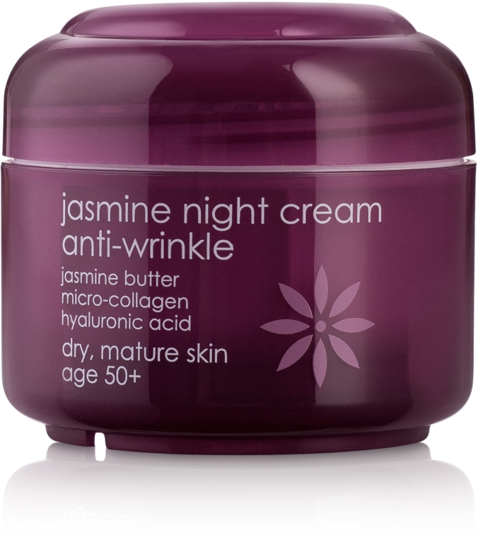 Jaśminowy krem przeciw zmarszczkom na noc 50+ - Ziaja Jasmine Night Cream Anti-Wrinkle