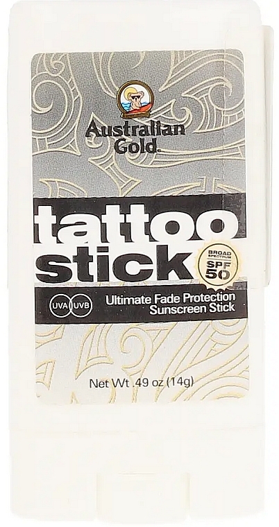 Sztyft chroniący przed słońcem do tatuaży SPF50+ - Australian Gold Tattoo Stick SPF50+ — Zdjęcie N1