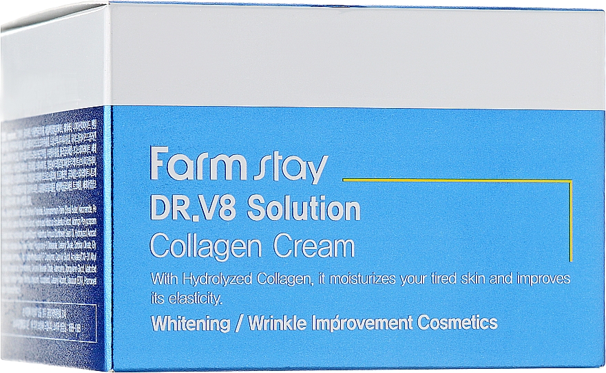Przeciwzmarszczkowy krem do twarzy z kolagenem o działaniu rozjaśniającym - FarmStay DR.V8 Solution Collagen Cream — Zdjęcie N2