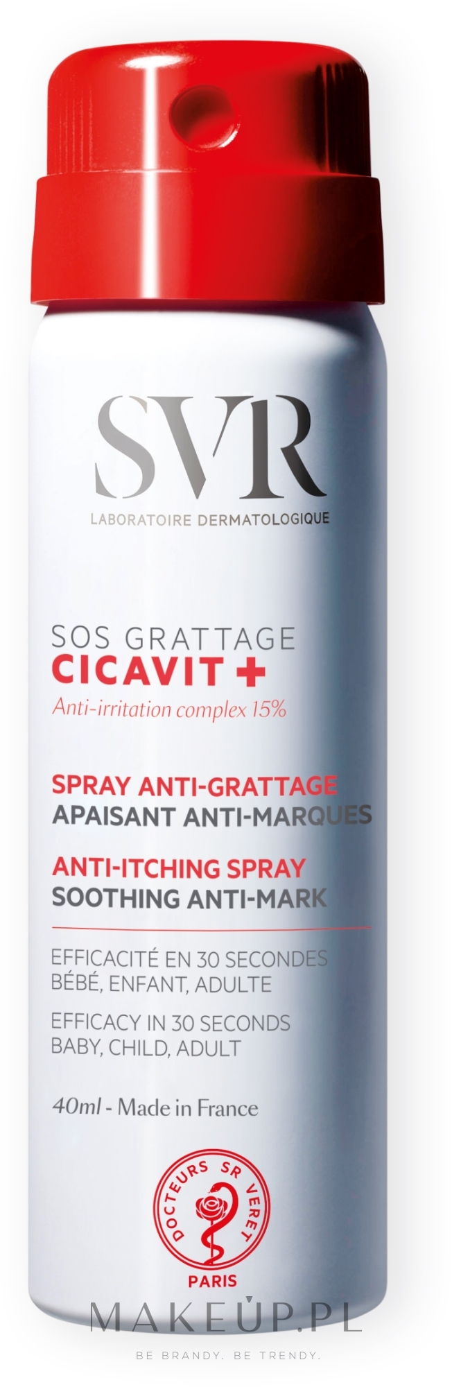 Kojący spray przeciwświądowy - SVR Cicavit+ SOS Grattage — Zdjęcie 40 ml
