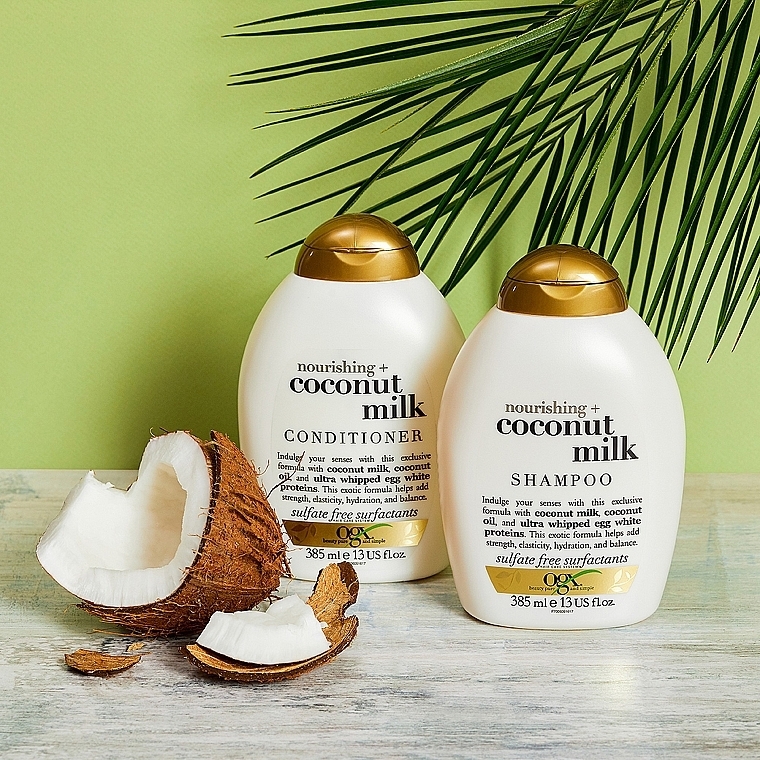 Odżywczy szampon do włosów z mleczkiem kokosowym - OGX Nourishing Coconut Milk Shampoo — Zdjęcie N10