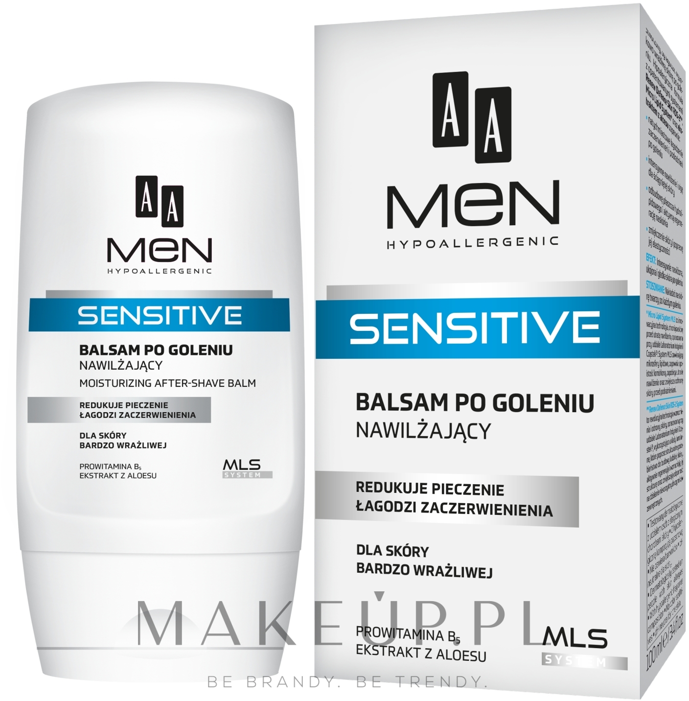 Nawilżający balsam po goleniu do skóry bardzo wrażliwej - AA Men Sensitive — Zdjęcie 100 ml
