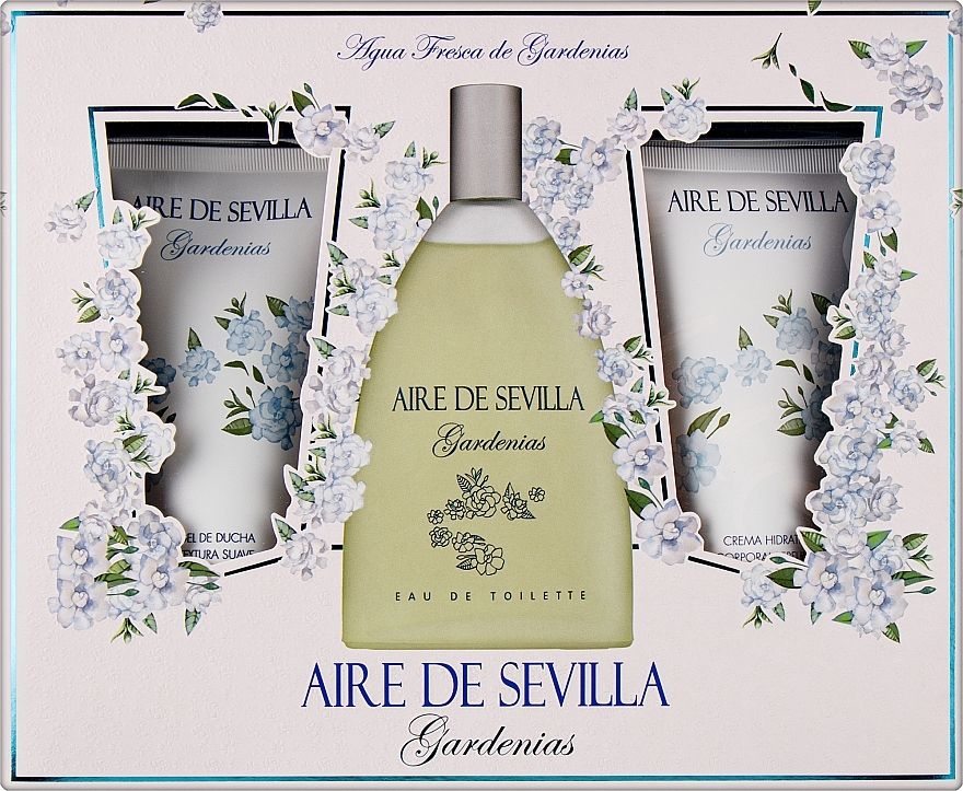 Instituto Español Aire De Sevilla Gardenias - Zestaw (edt 150 ml + cream 150 ml + sh/gel 150 ml) — Zdjęcie N1