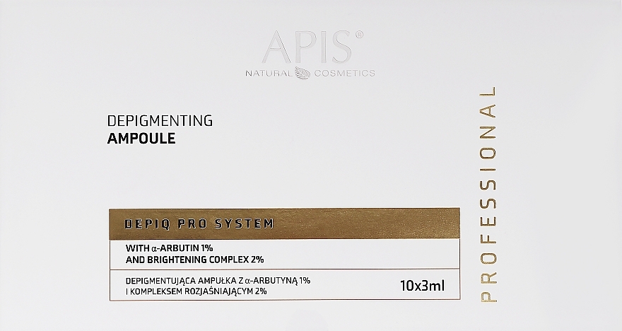 Ampułka depigmentująca z alfa-arbutyną 1% - APIS Professional Depiq Pro System Depigmenting Ampoule — Zdjęcie N1