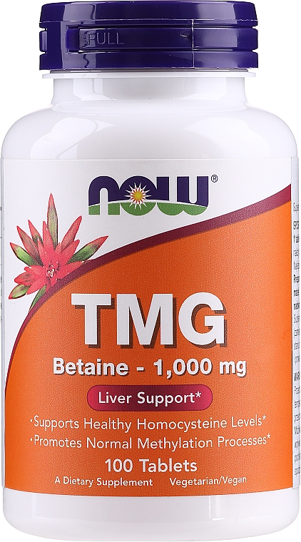 Suplement diety z betainą - Now Foods TMG Betaine 1000 Mg — Zdjęcie N1