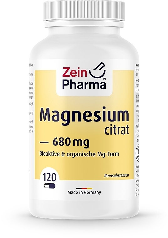 Suplement diety Cytrynian magnezu, 680 mg, kapsułki - ZeinPharma Magnesium Citrate — Zdjęcie N1
