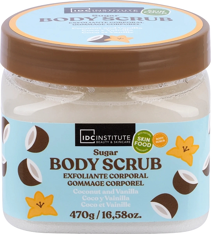 Cukrowy peeling do ciała Kokos i wanilia - IDC Institute Sugar Body Scrub Coconut & Vanila — Zdjęcie N1