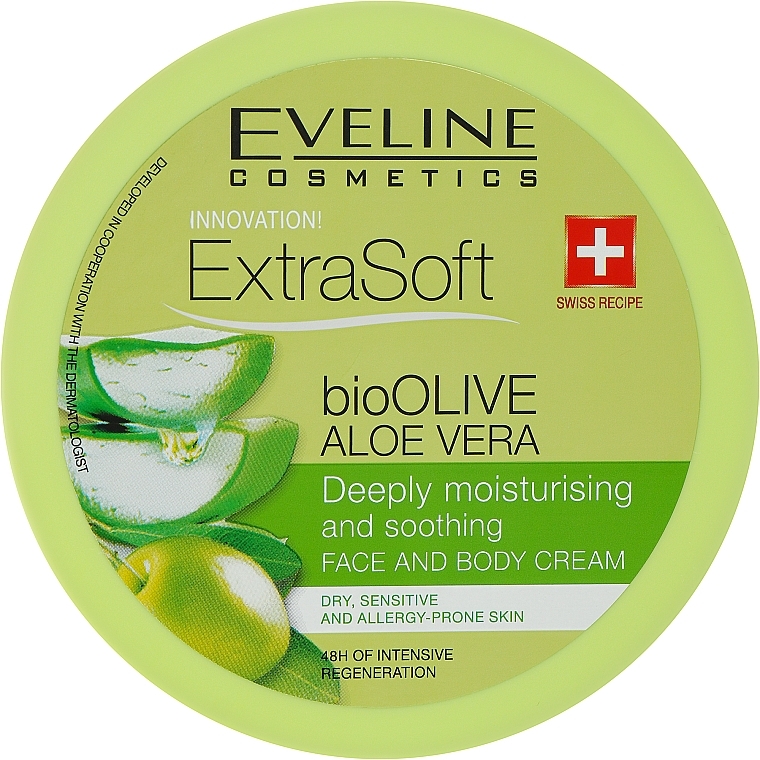 Łagodzący krem głęboko nawilżający do twarzy i ciała - Eveline Cosmetics Extra Soft Bio — Zdjęcie N1