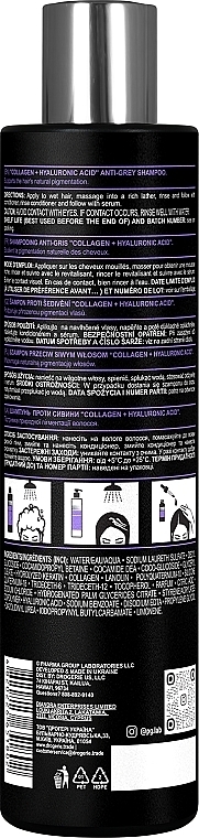 PRZECENA! Szampon przeciwko siwieniu włosów z kolagenem i kwasem hialuronowym - Pharma Group Laboratories Collagen & Hyaluronic Acid Anti-Grey Shampoo * — Zdjęcie N4