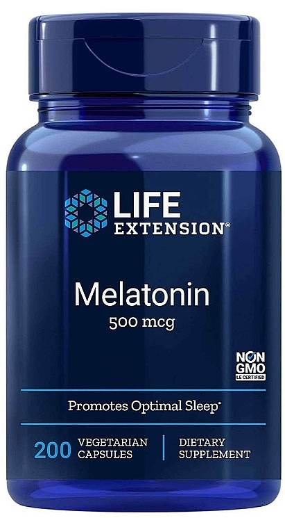 Suplement diety Melatonina, 500 mcg - Life Extension Melatonin 500 mcg — Zdjęcie N1