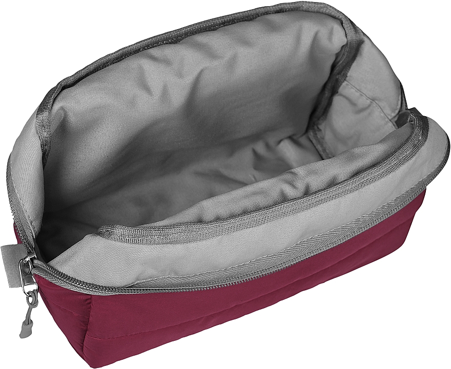 Pikowana kosmetyczka, bordowa - MAKEUP Cosmetic Bag Marsala — Zdjęcie N2