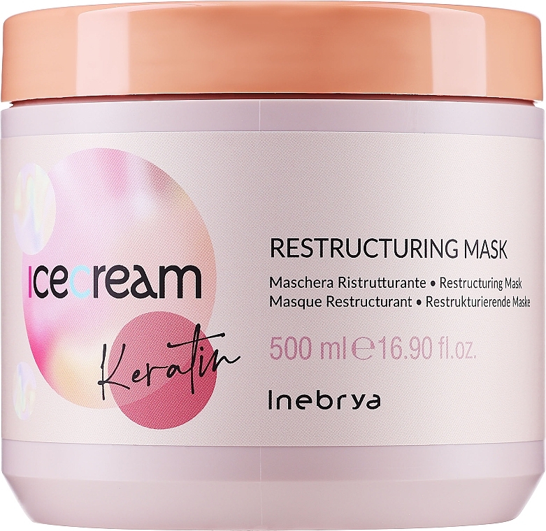 Restrukturyzująca maska z keratyną do włosów - Inebrya Ice Cream Keratin Restructuring Mask