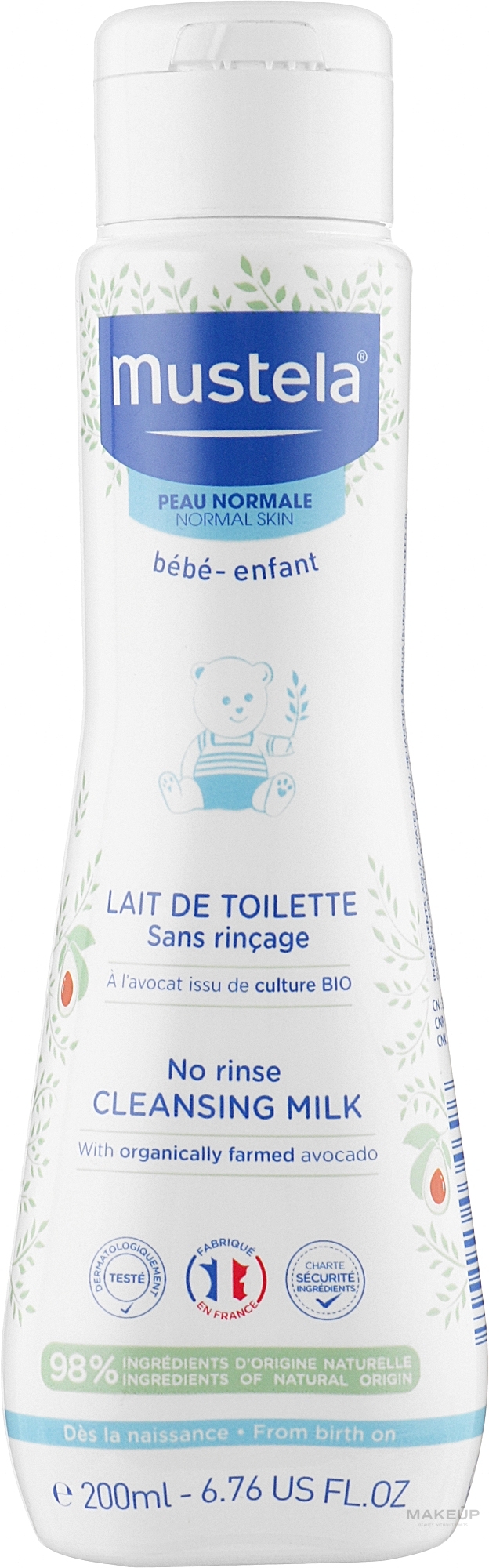 Oczyszczające mleczko do twarzy dla dzieci - Mustela No Rinse Cleansing Milk — Zdjęcie 200 ml