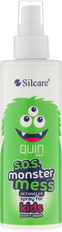 Spray ułatwiający rozczesywanie włosów dla dzieci Zielone jabłuszko - Silcare Quin S.O.S. Monster Mess — Zdjęcie N1