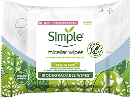 Kup Biodegradowalne chusteczki oczyszczające - Simple Kind To Skin Biodegradable Micellar Face Wipes