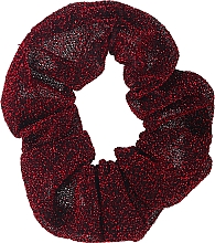 Gumka-scrunchie do włosów, 22906, bordowa - Top Choice Glitter — Zdjęcie N1