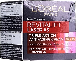 PRZECENA! L'Oreal Paris Revitalift Laser X3 - Przeciwstarzeniowy krem do twarzy na dzień Intensywna regeneracja SPF 25 * — Zdjęcie N1