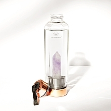 Szklana butelka na wodę z ametystem, 650 ml - Crystallove Hexagon Amethyst Bottle — Zdjęcie N4