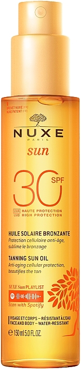 Brązujący olejek do opalania twarzy i ciała SPF 30 - Nuxe Sun — Zdjęcie N1