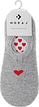 Skarpety damskie ze wzorem w kształcie serca, 1 para, szare - Moraj — Zdjęcie N1
