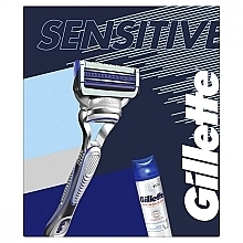 PRZECENA!  Zestaw - Gillette SkinGuard Sensitive (razor + shave/gel/200ml) * — Zdjęcie N2