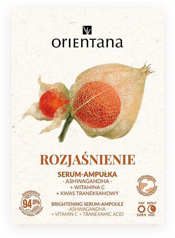 Rozjaśniające serum do twarzy w ampułkach - Orientana Ashwagandha Vitamin C Tranexamic Acid Brightening Serum-Ampoule — Zdjęcie N3